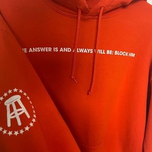 the answer is and always will be block him hoodie
